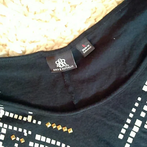 Rock & Republic black and white poncho style top - Picture 5 of 6